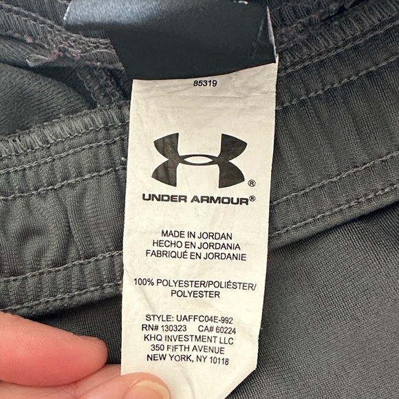 Under Armour Kids Gray Joggers with Red Stripes - Picture 3 of 6